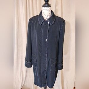 EUC! Women's Black Fully Lined Trench Coat by CANVAS. Size XL